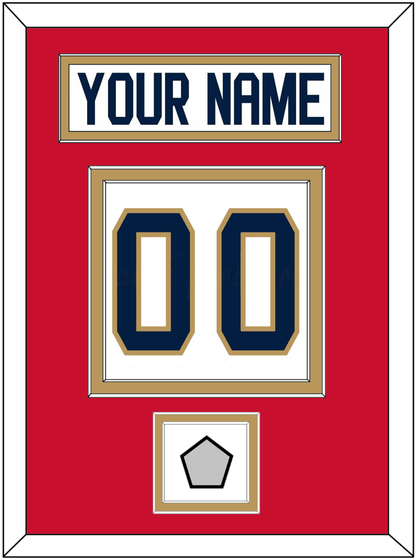 Florida Nameplate & Number (Back) With Stanley Cup Champions Patch - Road White - Signature Tier 3