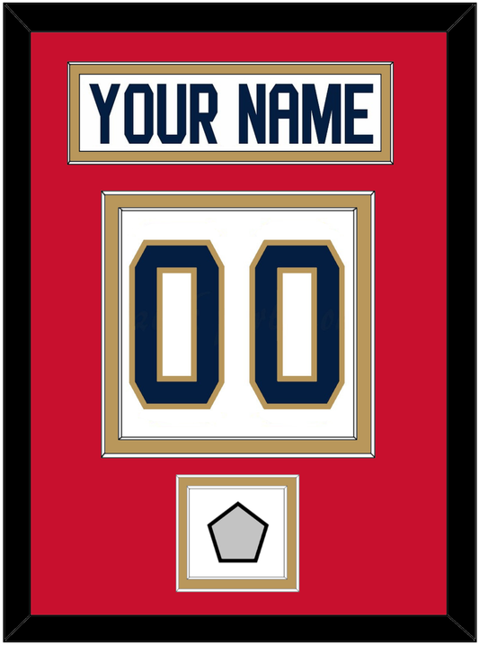Florida Nameplate & Number (Back) With Stanley Cup Champions Patch - Road White - Signature Tier 3