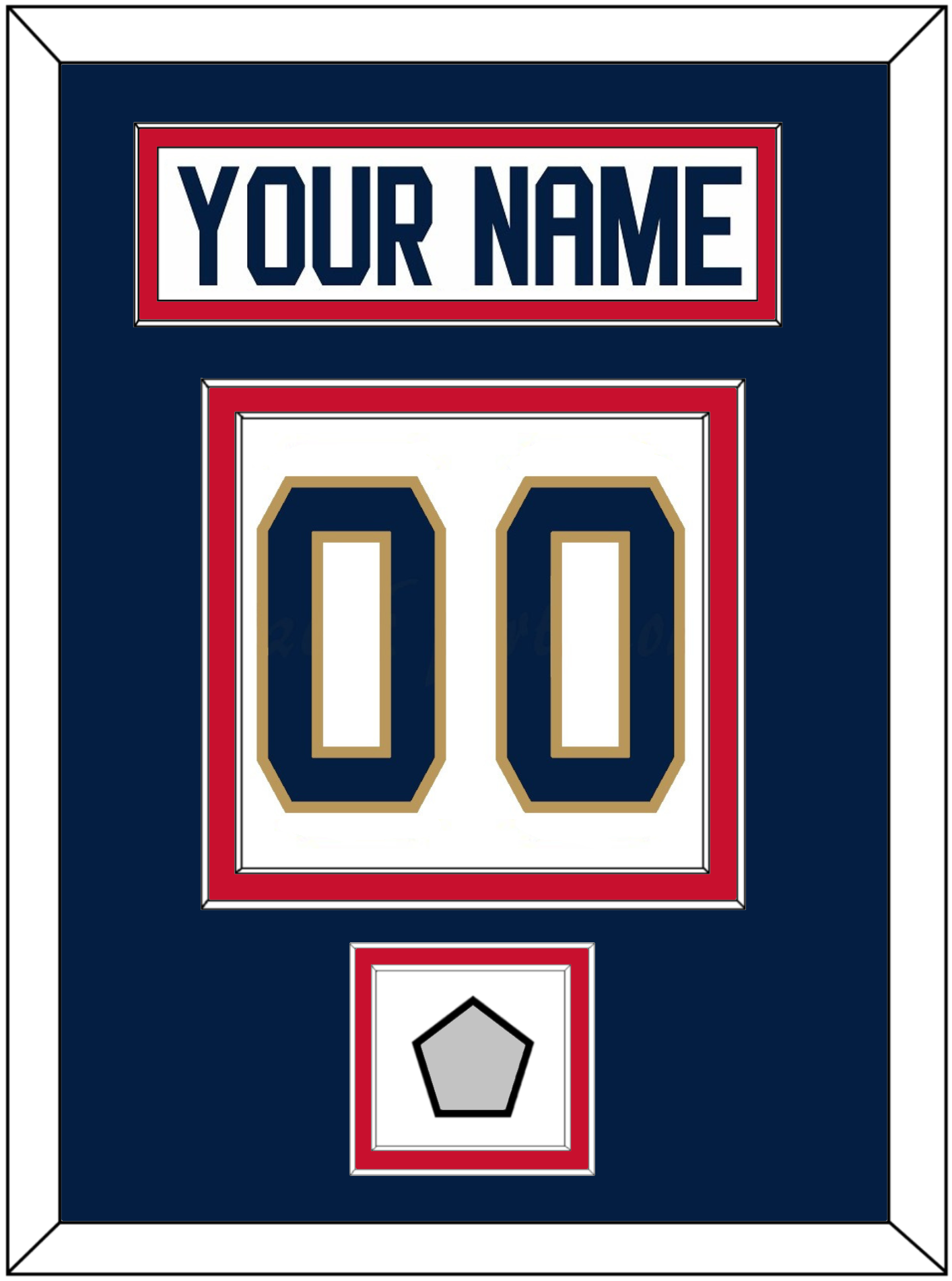 Florida Nameplate & Number (Back) With Stanley Cup Finals Patch - Road White - Signature Tier 4