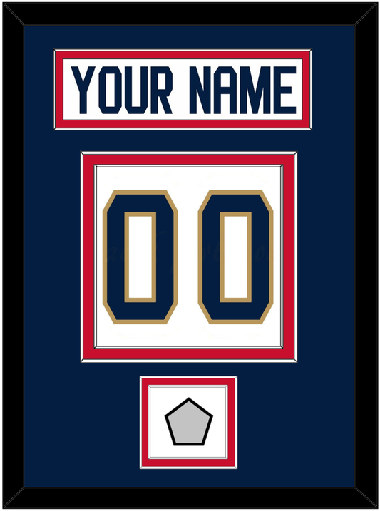 Florida Nameplate & Number (Back) With Stanley Cup Champions Patch - Road White - Signature Tier 4