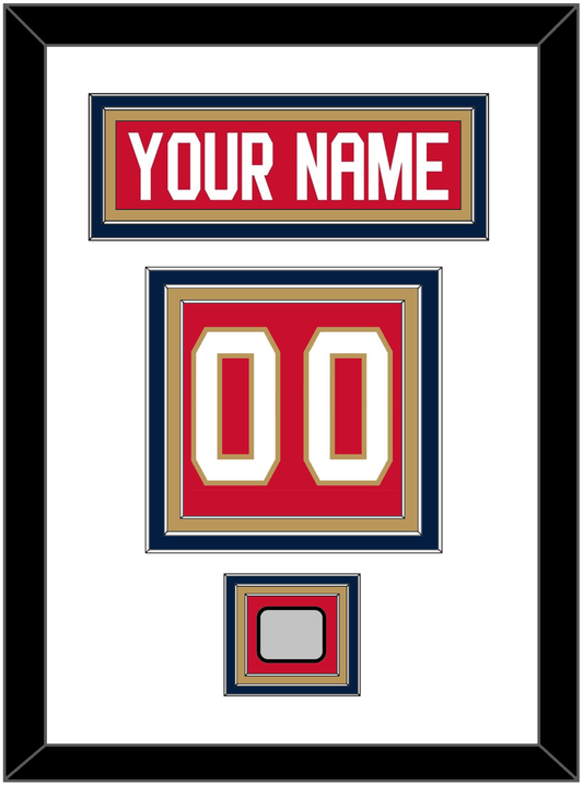 Florida Nameplate, Number (Back) & Back To Back Stanley Cup Champions Patch - Home Red - Premier Tier 1