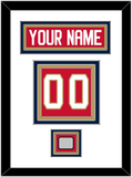 Florida Nameplate, Number (Back) & Back To Back Stanley Cup Champions Patch - Home Red - Triple Mat 1