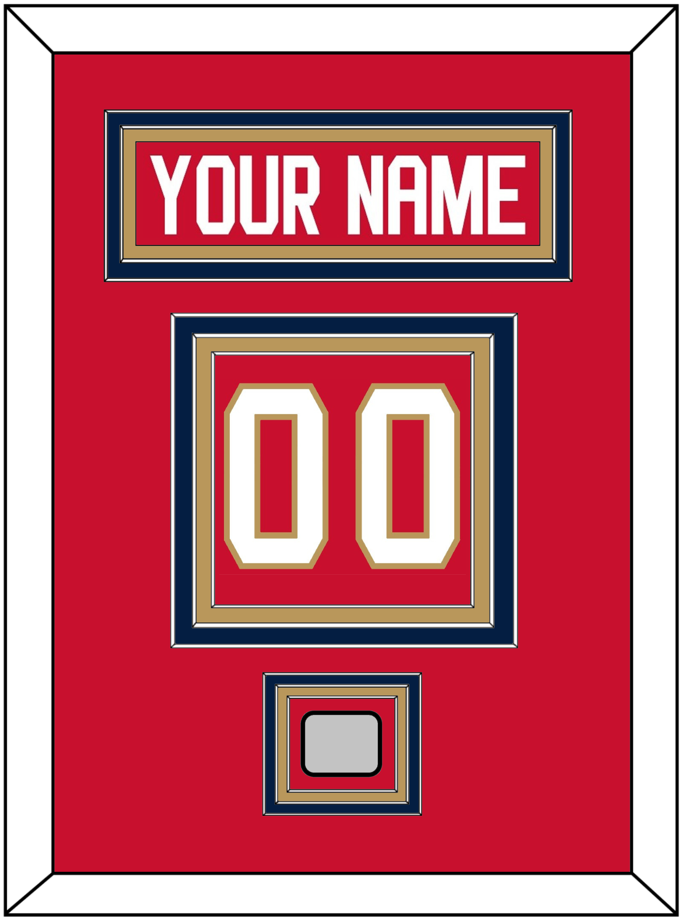 Florida Nameplate, Number (Back) & Back To Back Stanley Cup Champions Patch - Home Red - Premier Tier 2