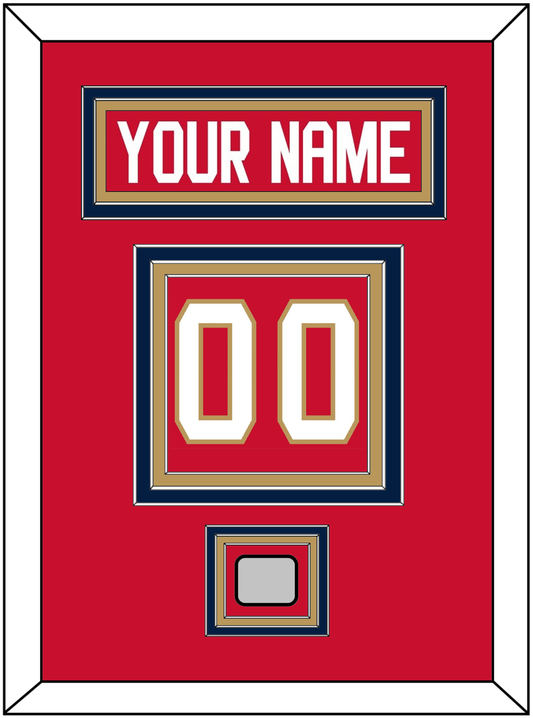 Florida Nameplate, Number (Back) & Back To Back Stanley Cup Champions Patch - Home Red - Premier Tier 2