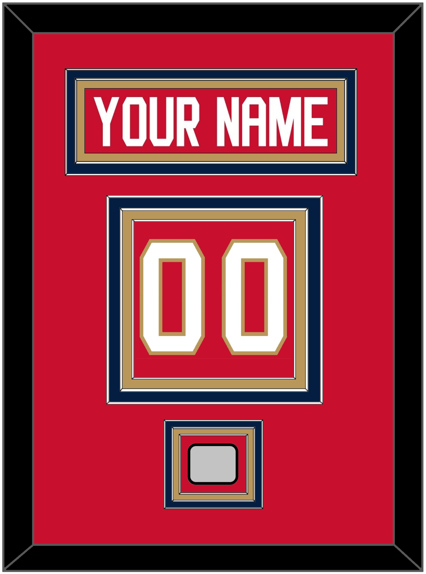 Florida Nameplate & Number (Back) With Stanley Cup Finals Patch - Home Red - Premier Tier 2