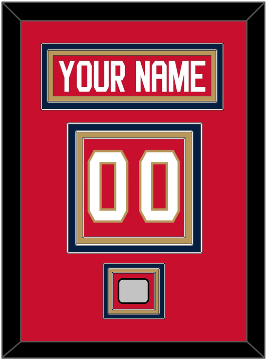 Florida Nameplate & Number (Back) With Stanley Cup Finals Patch - Home Red - Premier Tier 2