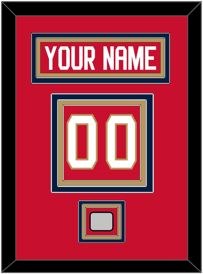 Florida Nameplate & Number (Back) With Stanley Cup Champions Patch - Home Red - Premier Tier 2