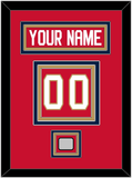 Florida Nameplate, Number (Back) & Back To Back Stanley Cup Champions Patch - Home Red - Triple Mat 2