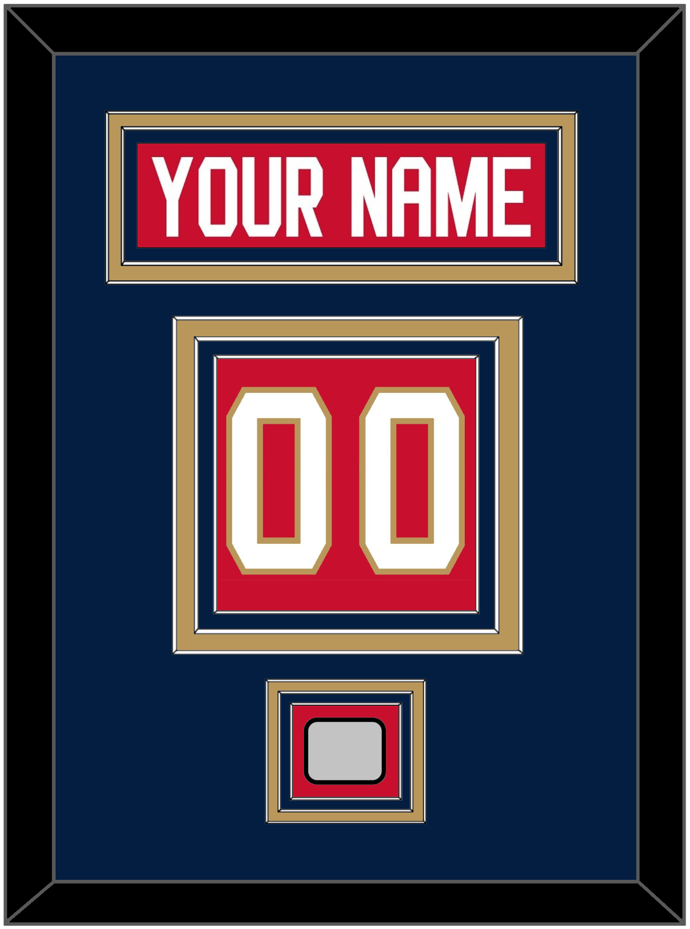 Florida Nameplate & Number (Back) With Stanley Cup Champions Patch - Home Red - Premier Tier 3