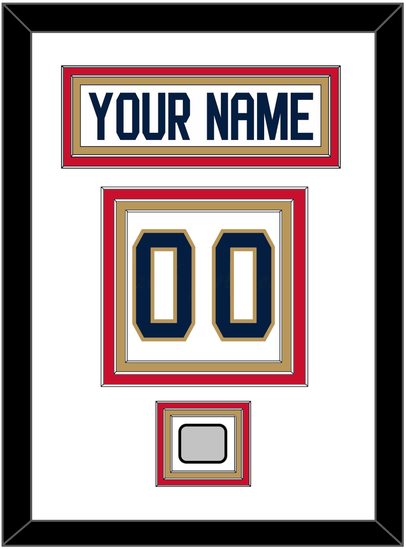 Florida Nameplate & Number (Back) With Stanley Cup Finals Patch - Road White - Premier Tier 1