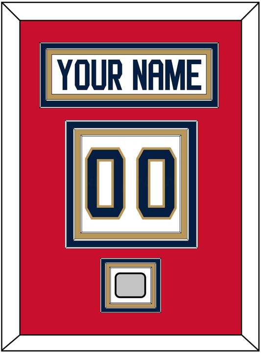 Florida Nameplate & Number (Back) With Stanley Cup Champions Patch - Road White - Premier Tier 3
