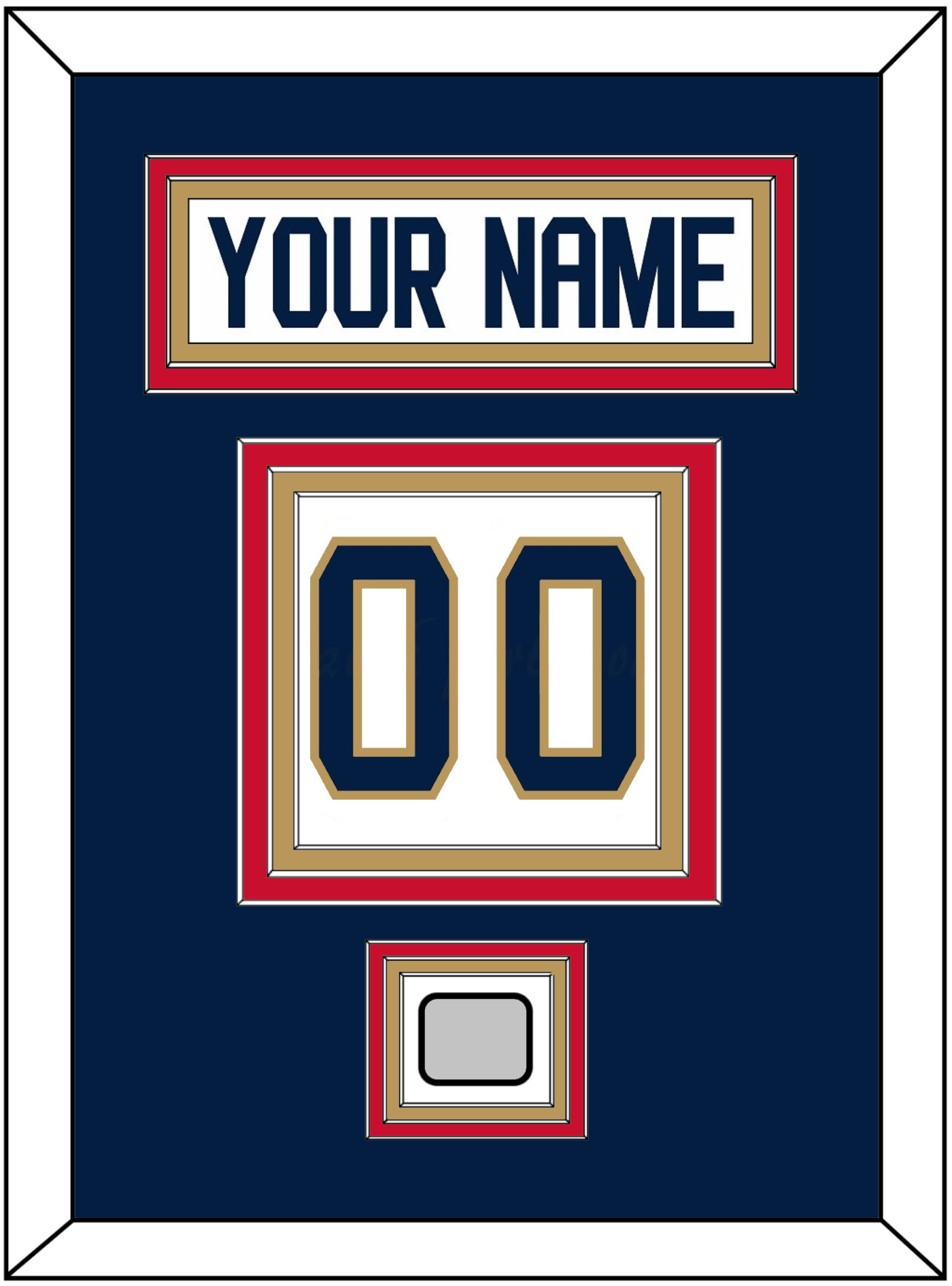 Florida Nameplate, Number (Back) & Back To Back Stanley Cup Champions Patch - Road White - Premier Tier 4