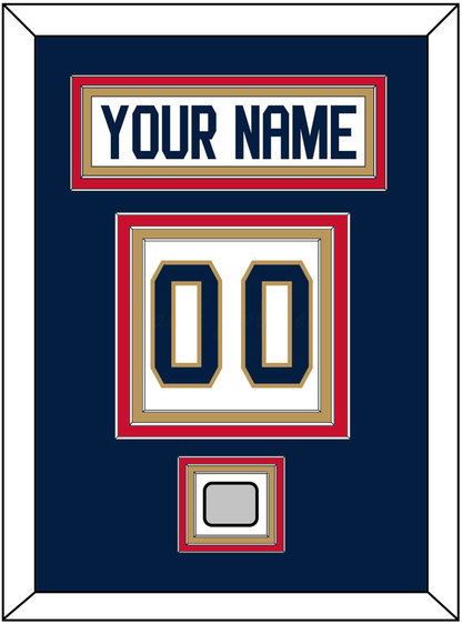 Florida Nameplate, Number (Back) & Back To Back Stanley Cup Champions Patch - Road White - Premier Tier 4