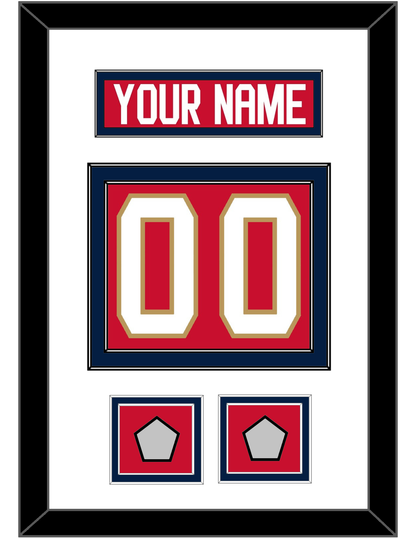 Florida Nameplate, Number (Back) & 2 Stanley Cup Champions Patches - Home Red - Signature Tier 1