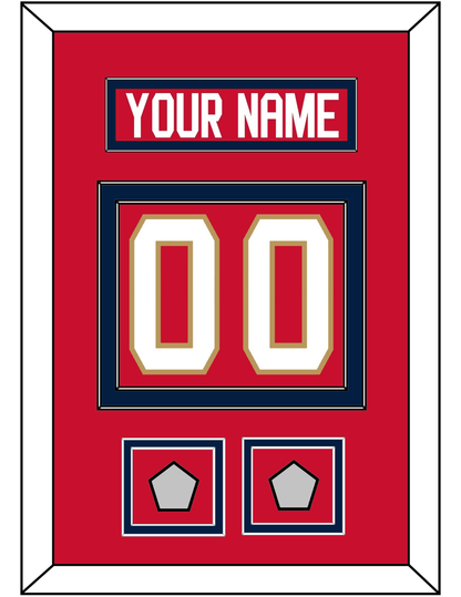 Florida Nameplate, Number (Back) & 2 Stanley Cup Finals Patches - Home Red - Signature Tier 2