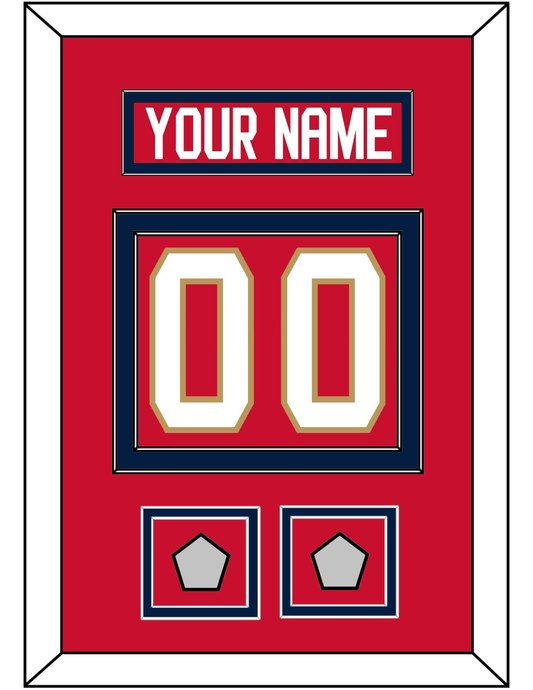 Florida Nameplate, Number (Back) & 2 Stanley Cup Champions Patches - Home Red - Signature Tier 2