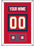 Florida Nameplate, Number (Back) & 2 Stanley Cup Champions Patches - Home Red - Double Mat 2