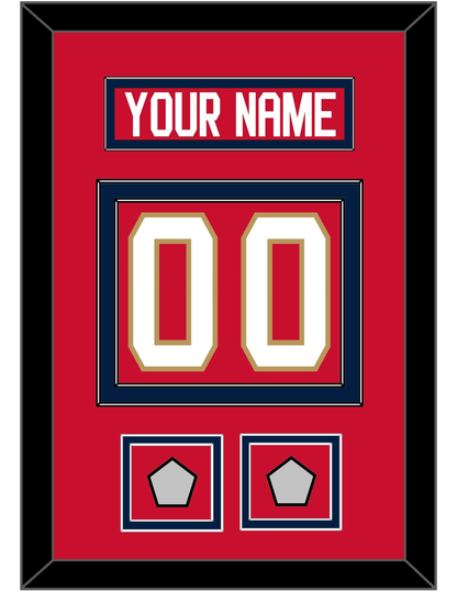 Florida Nameplate, Number (Back) & 2 Stanley Cup Champions Patches - Home Red - Signature Tier 2