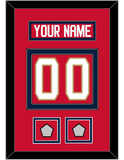 Florida Nameplate, Number (Back) & 2 Stanley Cup Champions Patches - Home Red - Double Mat 2