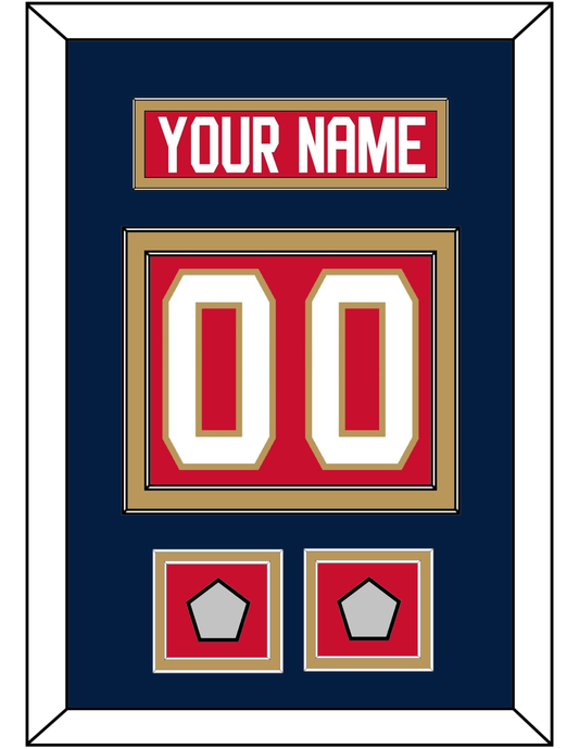 Florida Nameplate, Number (Back) & 2 Stanley Cup Champions Patches - Home Red - Signature Tier 3
