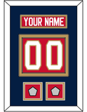 Florida Nameplate, Number (Back) & 2 Stanley Cup Champions Patches - Home Red - Double Mat 3