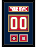 Florida Nameplate, Number (Back) & 2 Stanley Cup Finals Patches - Home Red - Double Mat 3