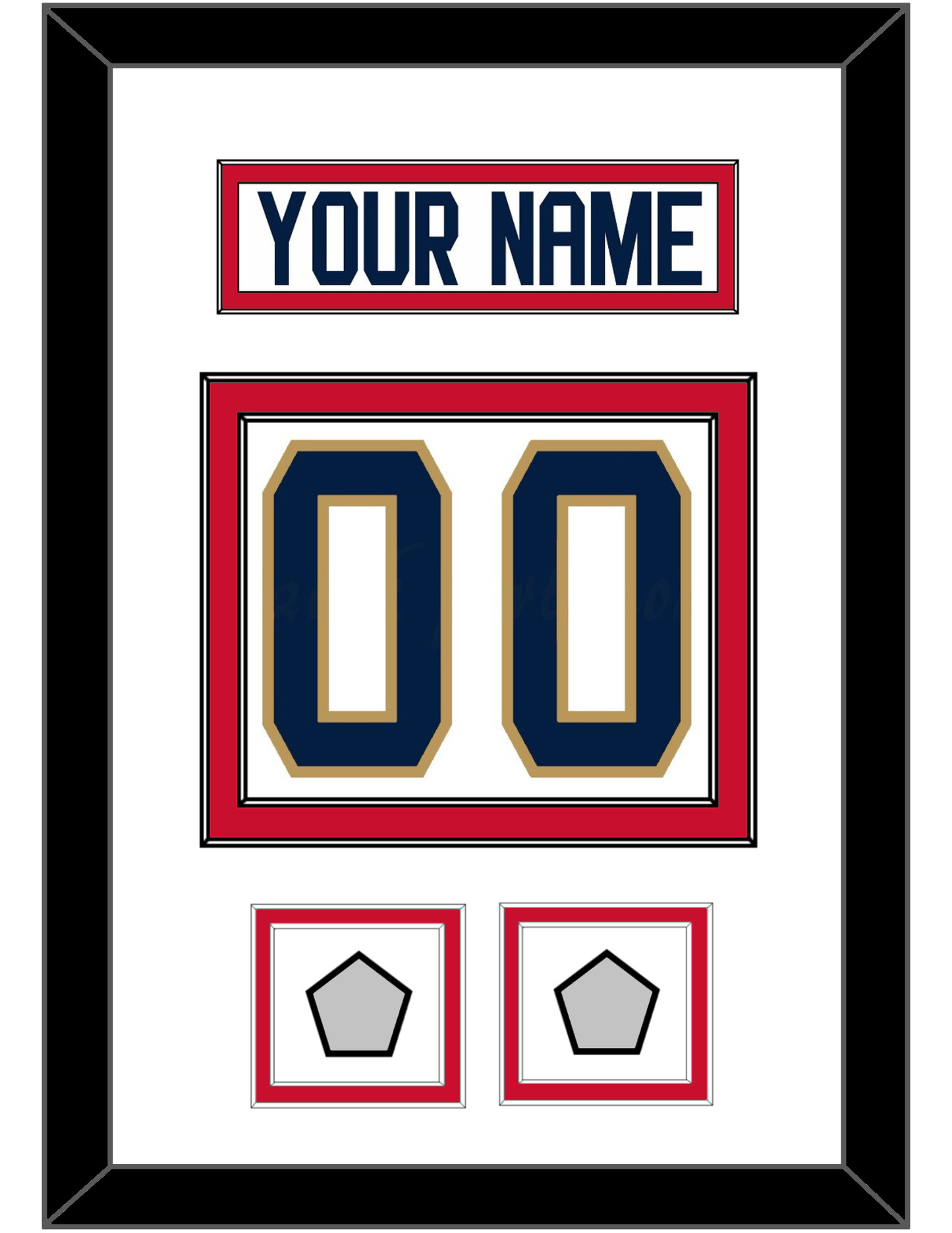 Florida Nameplate, Number (Back) & 2 Stanley Cup Finals Patches - Road White - Signature Tier 1