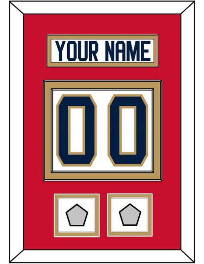 Florida Nameplate, Number (Back) & 2 Stanley Cup Finals Patches - Road White - Signature Tier 2