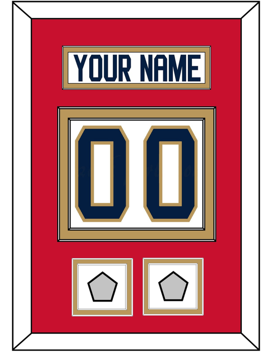 Florida Nameplate, Number (Back) & 2 Stanley Cup Champions Patches - Road White - Signature Tier 2