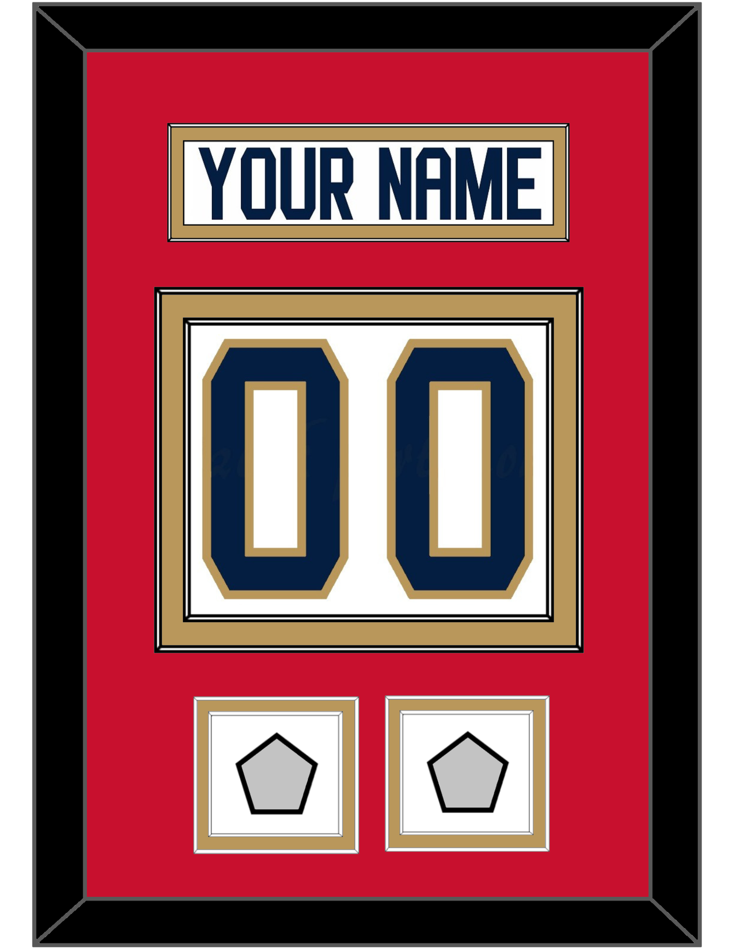 Florida Nameplate, Number (Back) & 2 Stanley Cup Finals Patches - Road White - Signature Tier 2