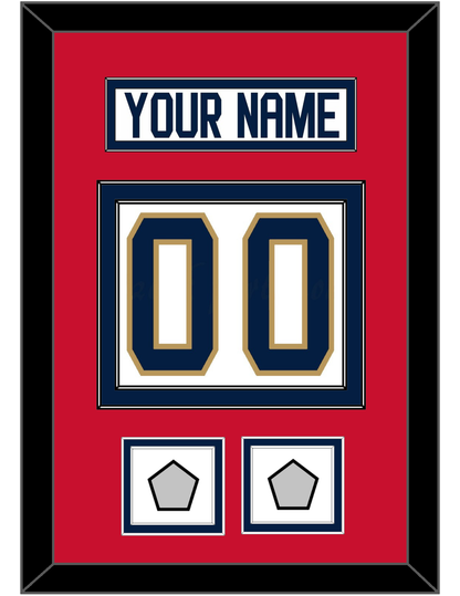 Florida Nameplate, Number (Back) & 2 Stanley Cup Finals Patches - Road White - Signature Tier 3