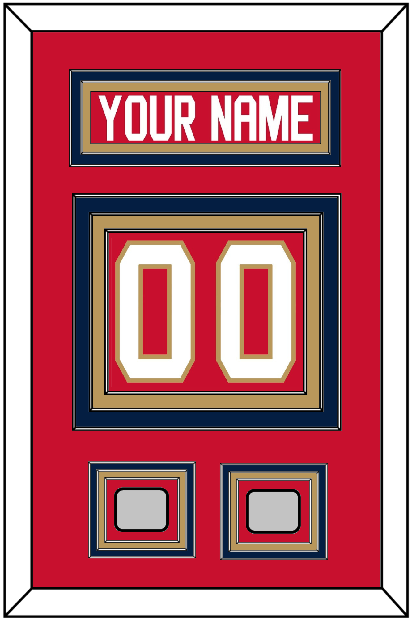 Florida Nameplate, Number (Back) & 2 Stanley Cup Finals Patches - Home Red - Premier Tier 2