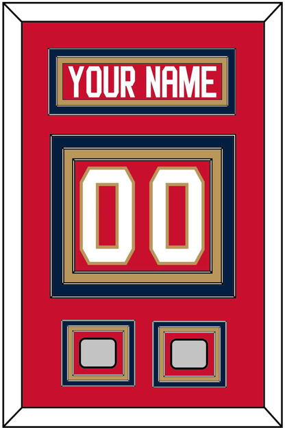 Florida Nameplate, Number (Back) & 2 Stanley Cup Finals Patches - Home Red - Premier Tier 2