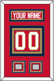 Florida Nameplate, Number (Back) & 2 Stanley Cup Finals Patches - Home Red - Triple Mat 2