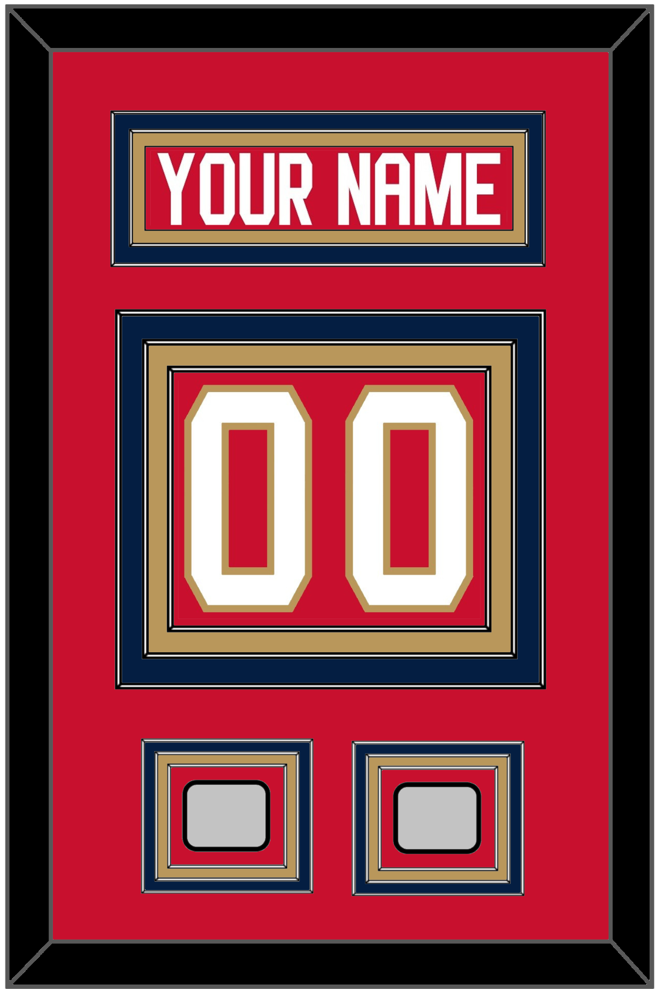 Florida Nameplate, Number (Back) & 2 Stanley Cup Finals Patches - Home Red - Premier Tier 2