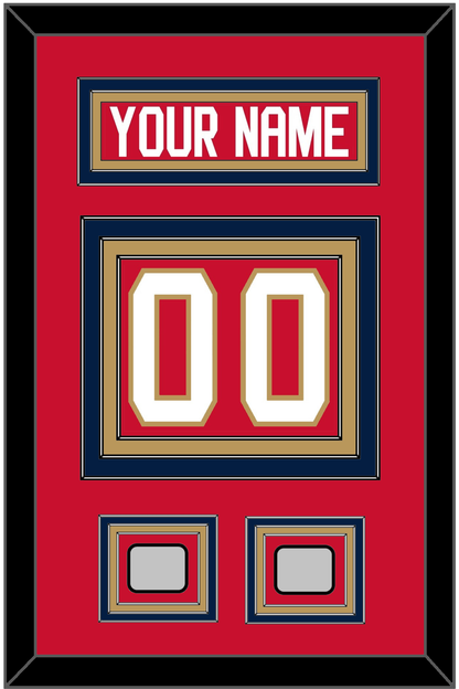 Florida Nameplate, Number (Back) & 2 Stanley Cup Finals Patches - Home Red - Premier Tier 2