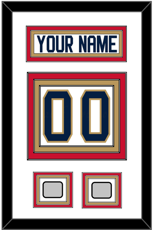 Florida Nameplate, Number (Back) & 2 Stanley Cup Finals Patches - Road White - Premier Tier 1