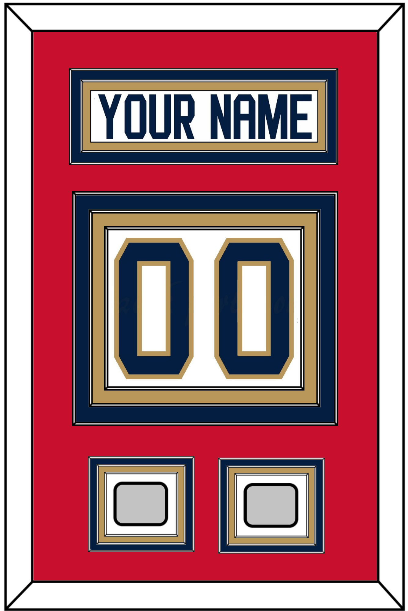 Florida Nameplate, Number (Back) & 2 Stanley Cup Finals Patches - Road White - Premier Tier 2