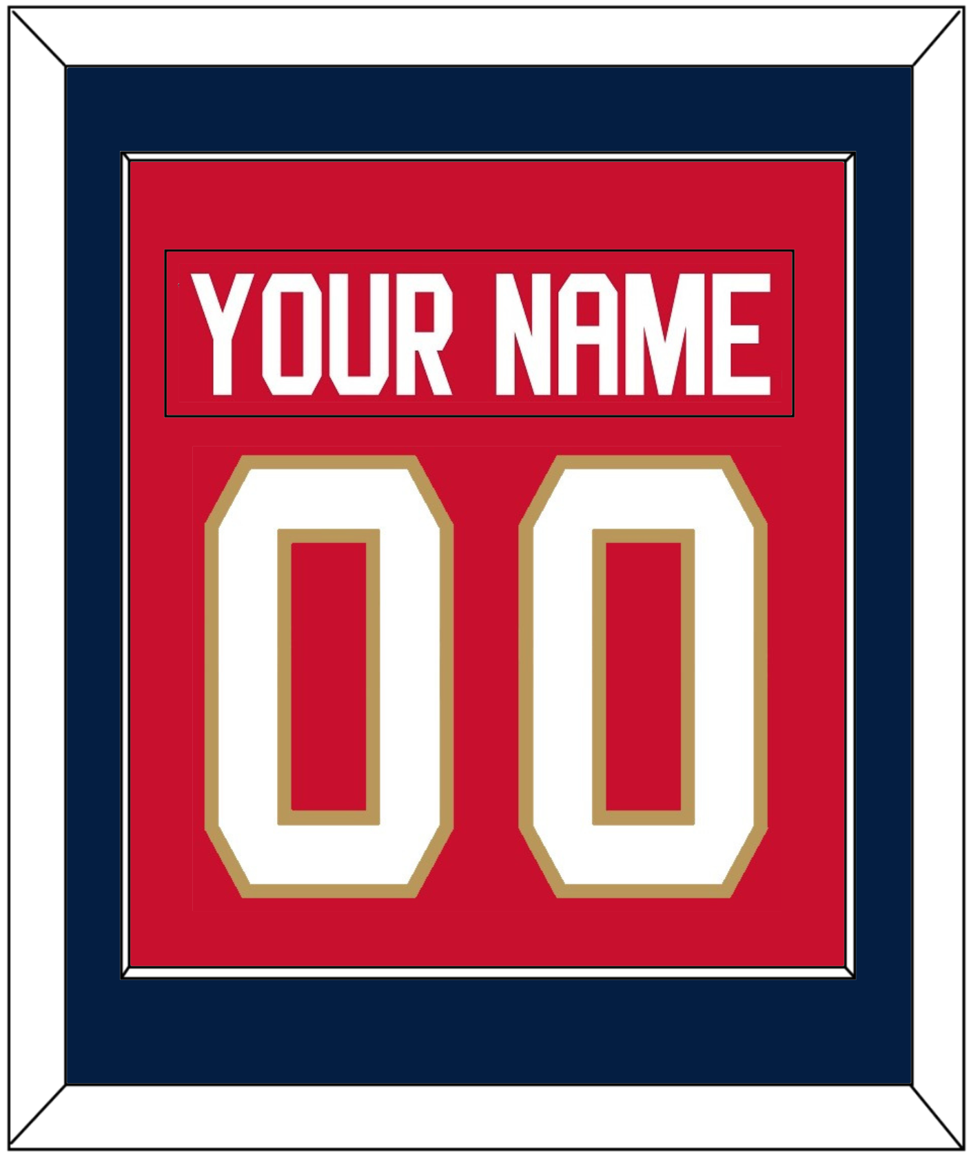 Florida Nameplate & Number (Back) Combined - Home Red - Essential Tier 2