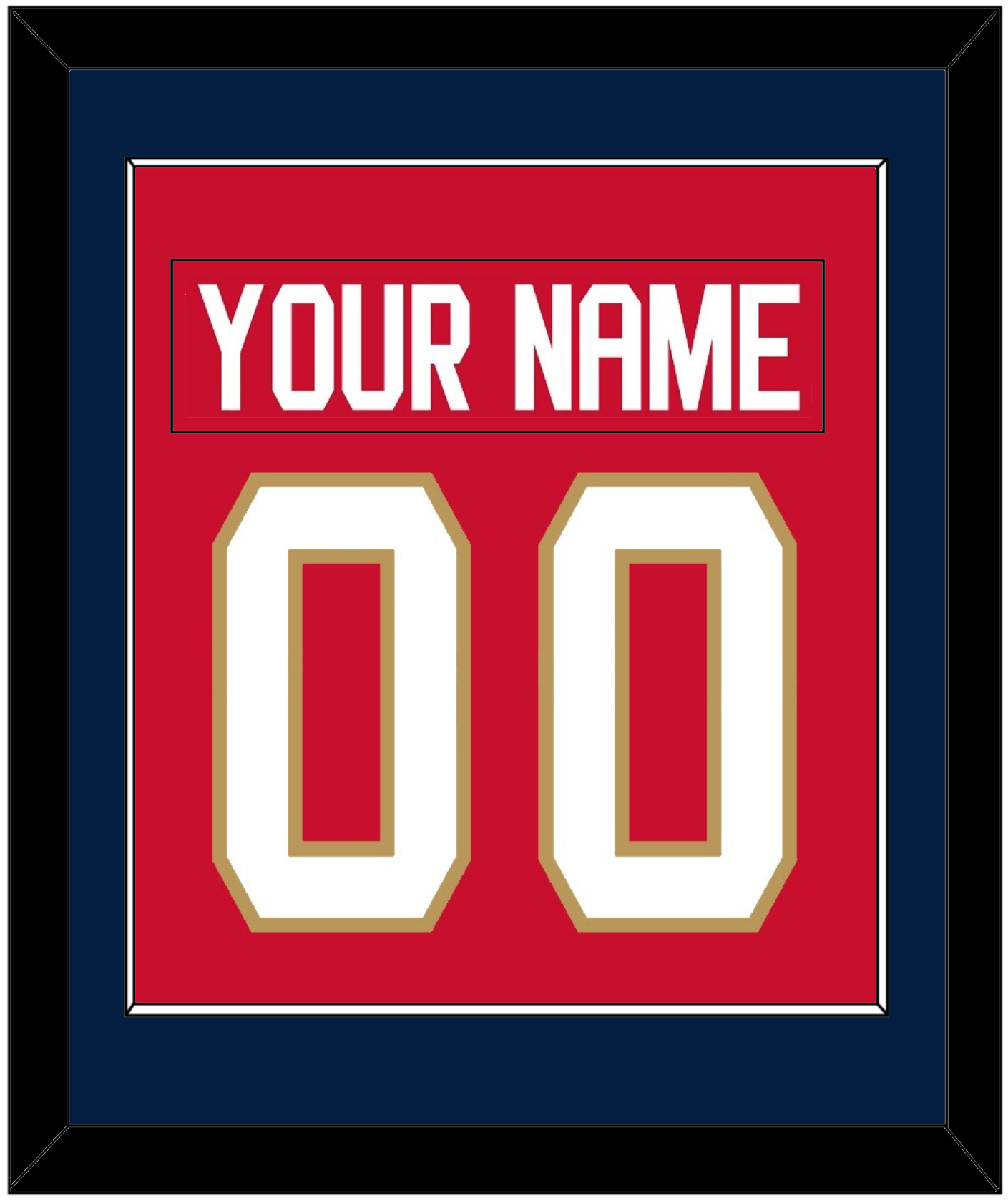 Florida Nameplate & Number (Back) Combined - Home Red - Essential Tier 2