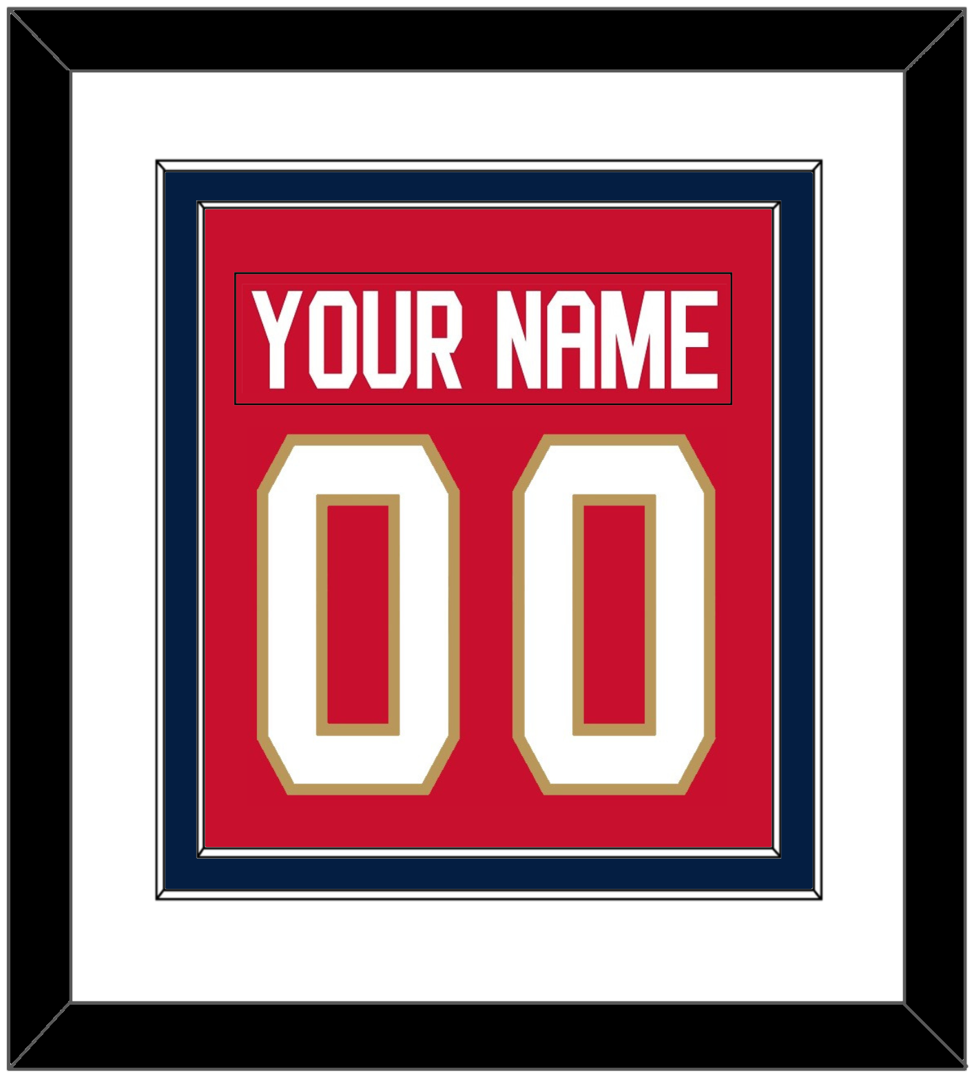 Florida Nameplate & Number (Back) Combined - Home Red - Signature Tier 1