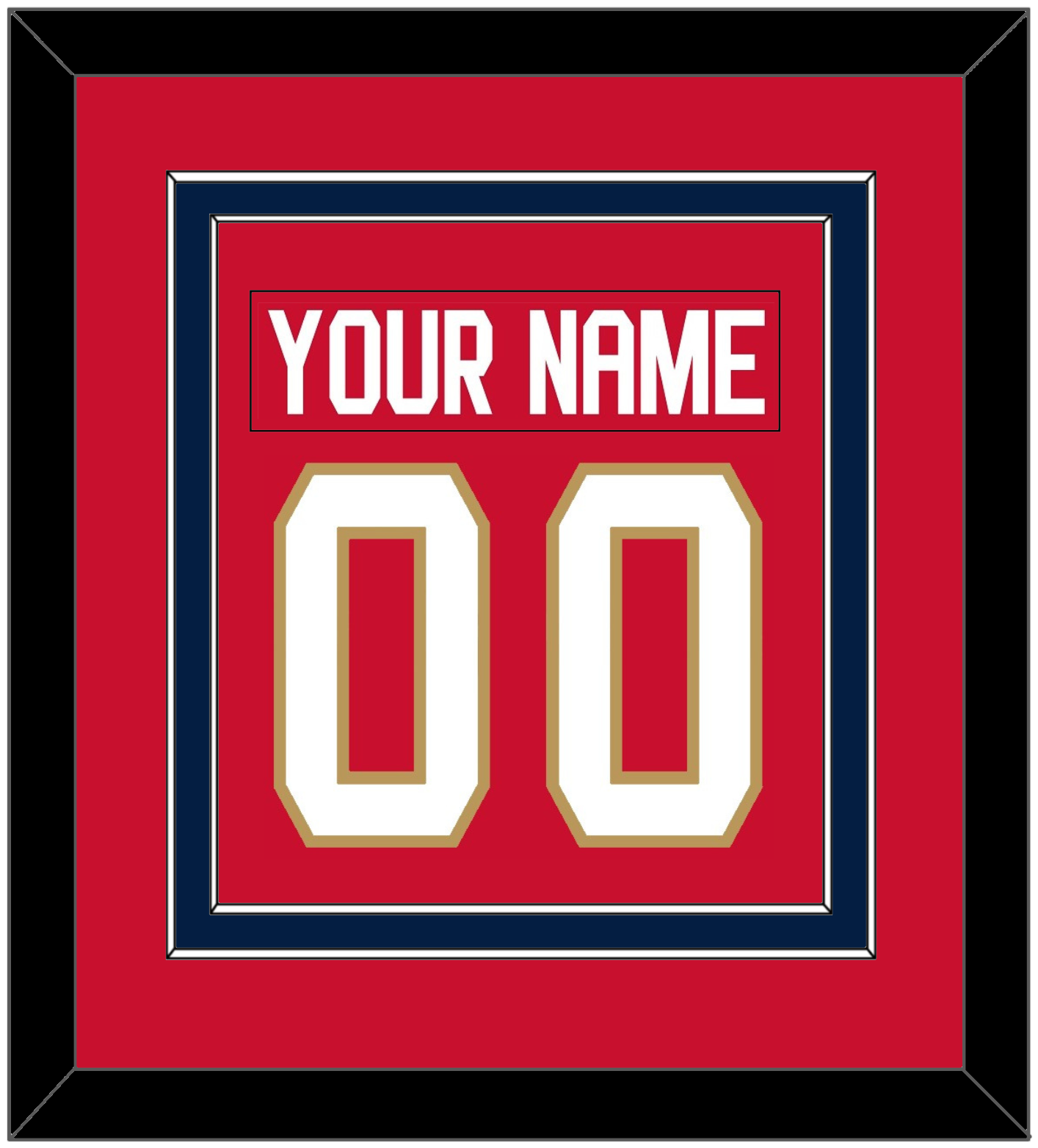 Florida Nameplate & Number (Back) Combined - Home Red - Signature Tier 2