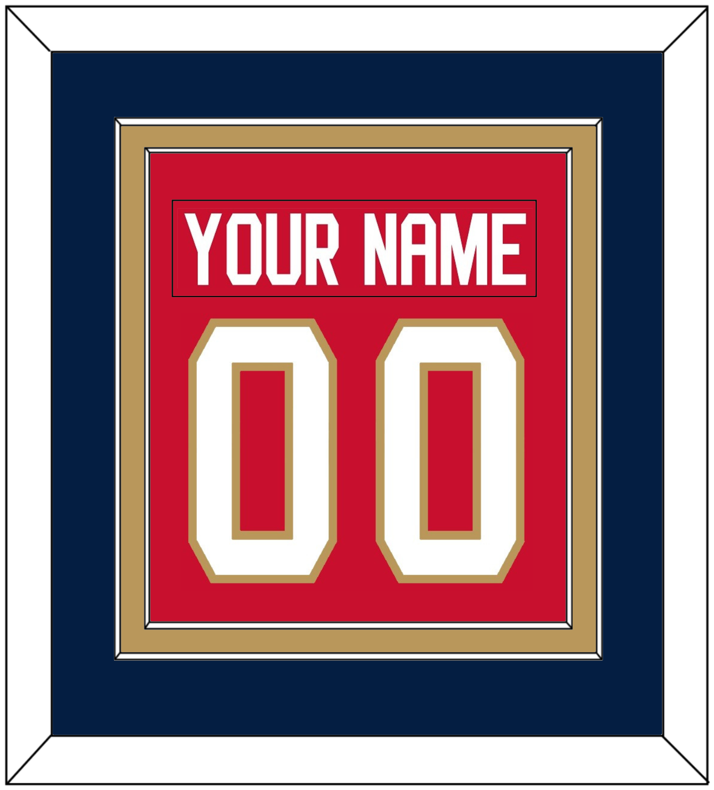 Florida Nameplate & Number (Back) Combined - Home Red - Signature Tier 3