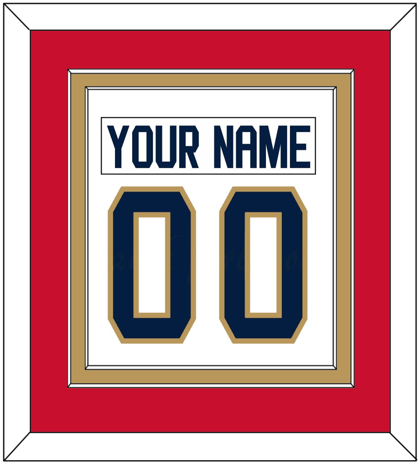 Florida Nameplate & Number (Back) Combined - Road White - Signature Tier 3
