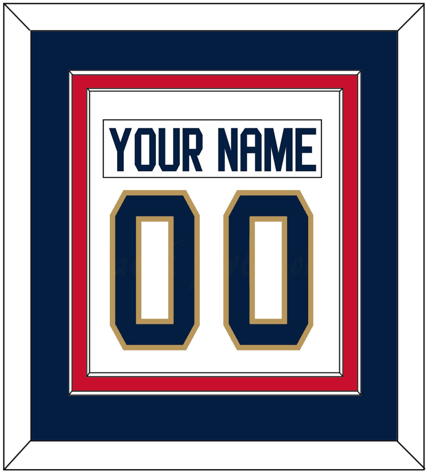 Florida Nameplate & Number (Back) Combined - Road White - Signature Tier 4