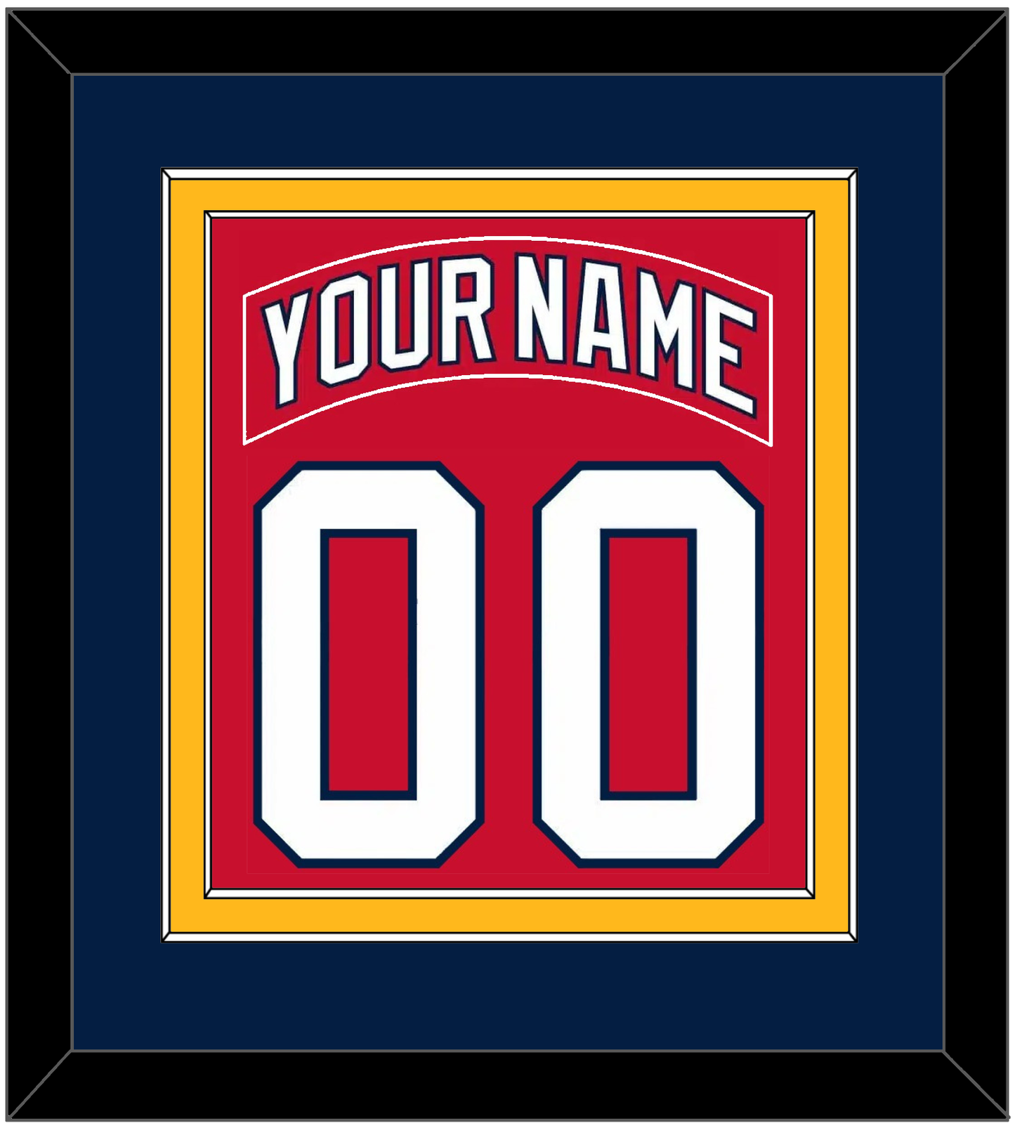 Florida Nameplate & Number (Back) Combined - Road Red (1998-2003) - Signature Tier 3