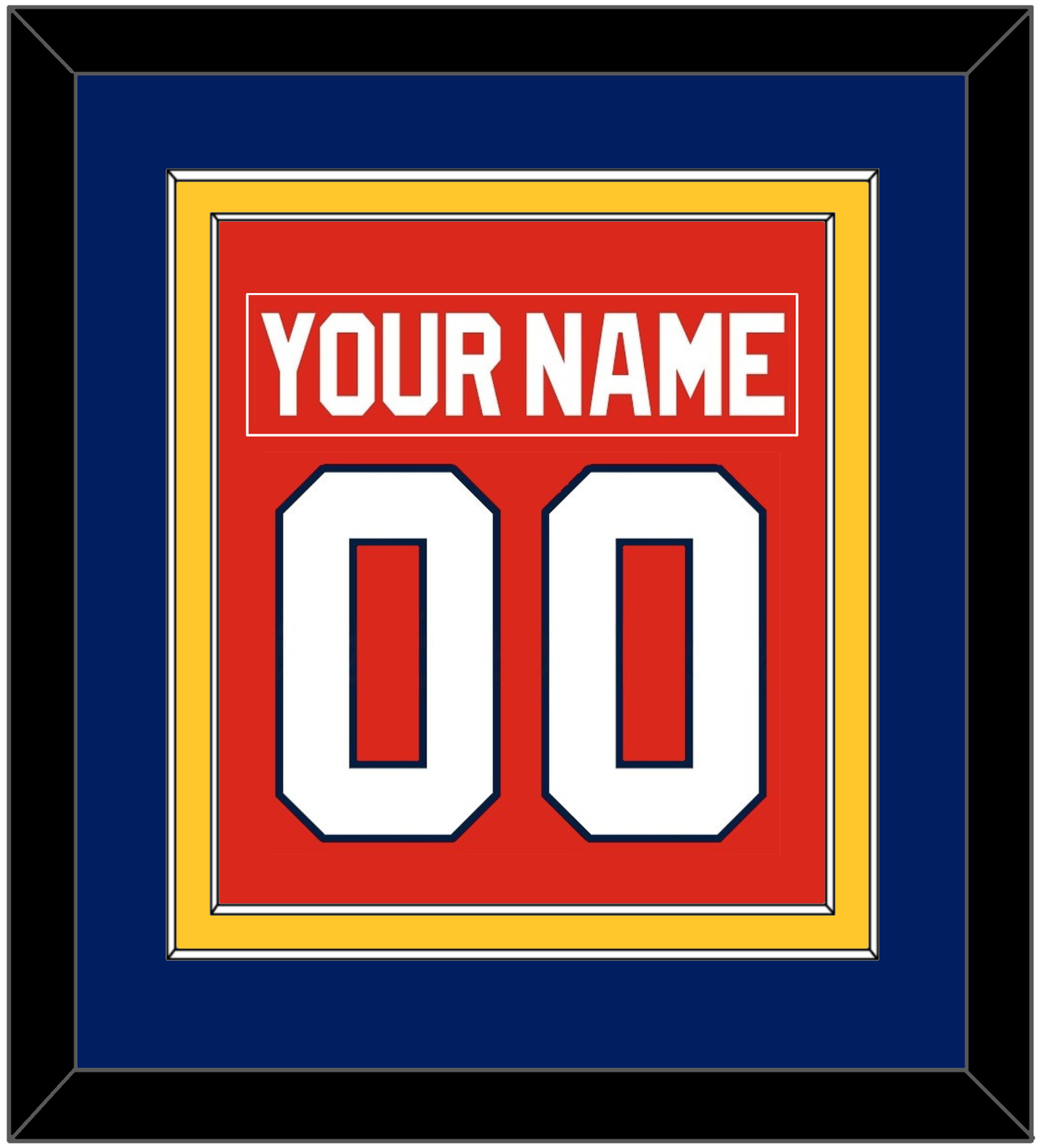 Florida Nameplate & Number (Back) Combined - Road Red (1993-1998) - Signature Tier 3
