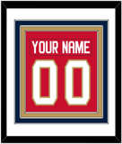 Florida Nameplate & Number (Back) Combined - Home Red - Triple Mat 1