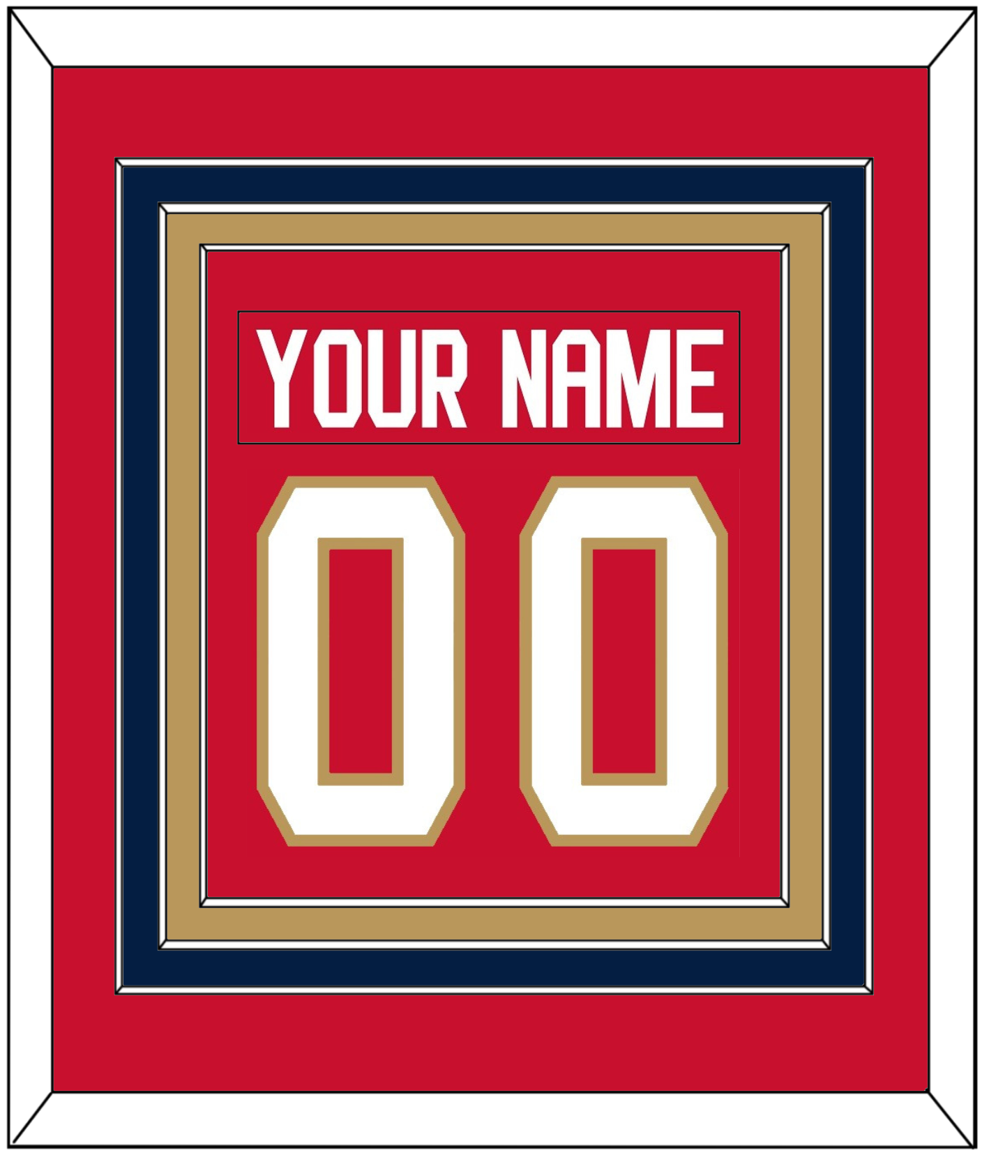 Florida Nameplate & Number (Back) Combined - Home Red - Premier Tier 2