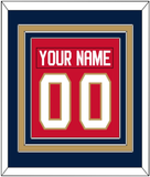 Florida Nameplate & Number (Back) Combined - Home Red - Triple Mat 3
